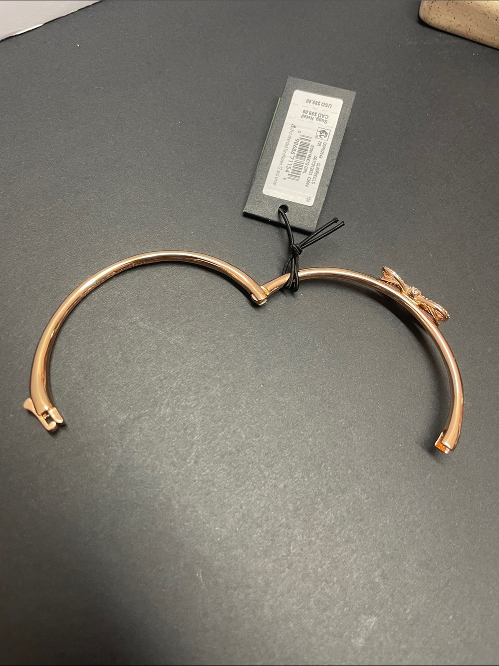 NWT Kate Spade ‘Bow Meets Girl’ Pavé Bangle Bracelet - Picture 2 of 6